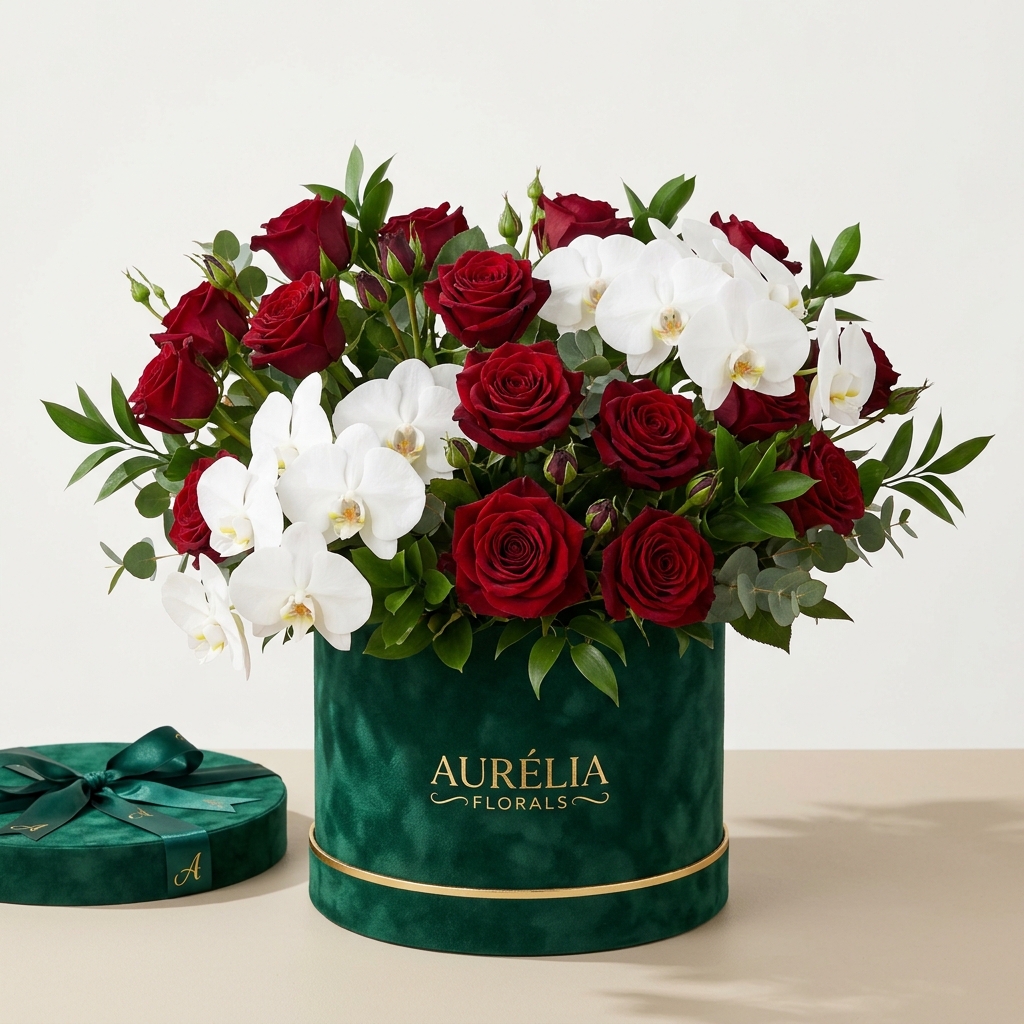 Изумрудена Кутия „Velvet Rose и Orchids“